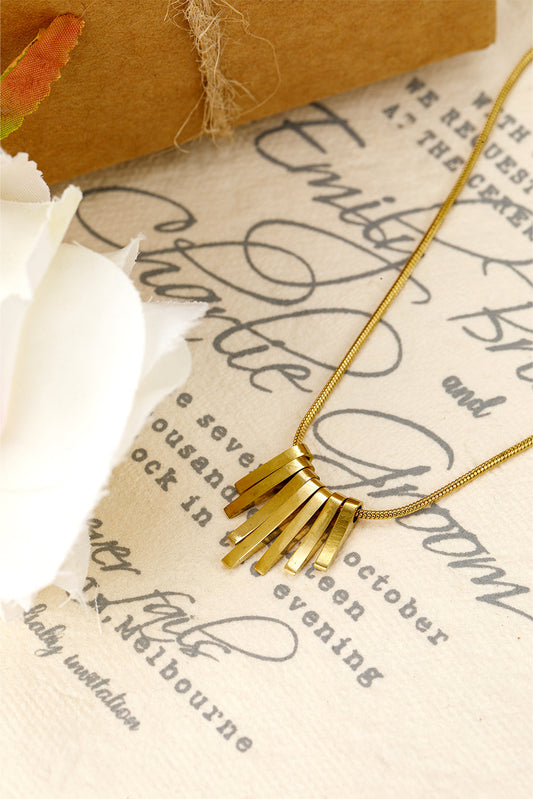 Asymmetric Bar Pendant Plated Alloy Necklace