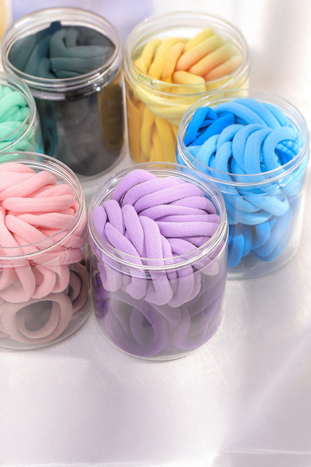 50pcs/box Solid Simple High Elastic Hair Ties