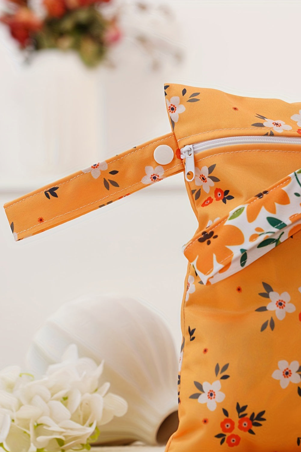 2pcs Floral Print Zip Canvas Bag