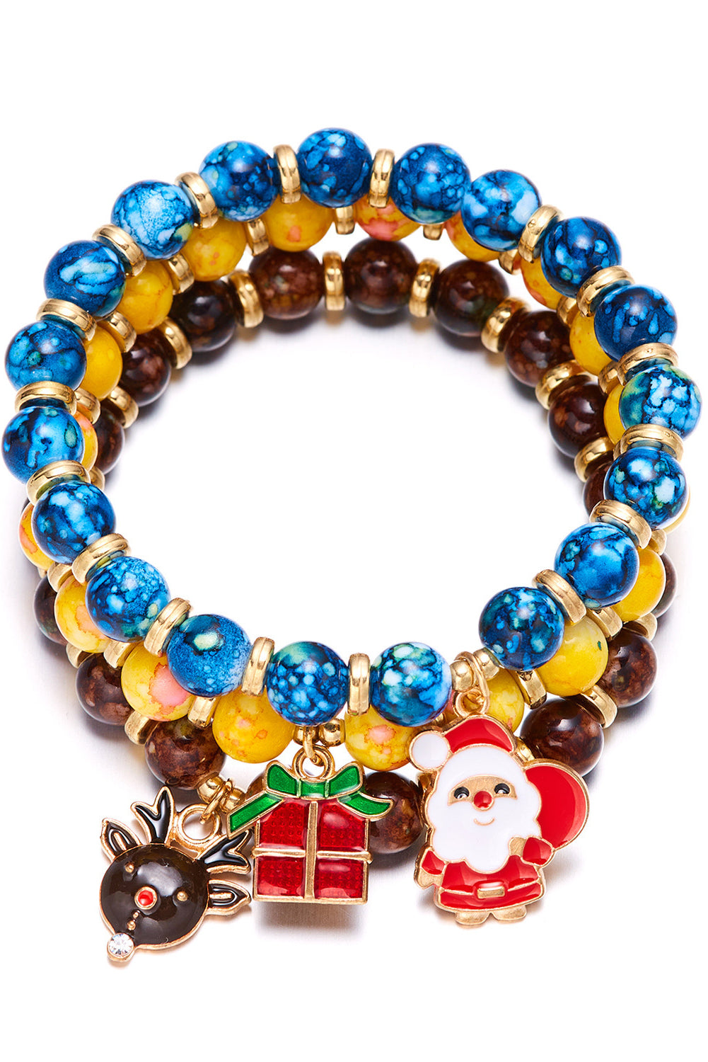 3 Pack Christmas Bead Bracelets