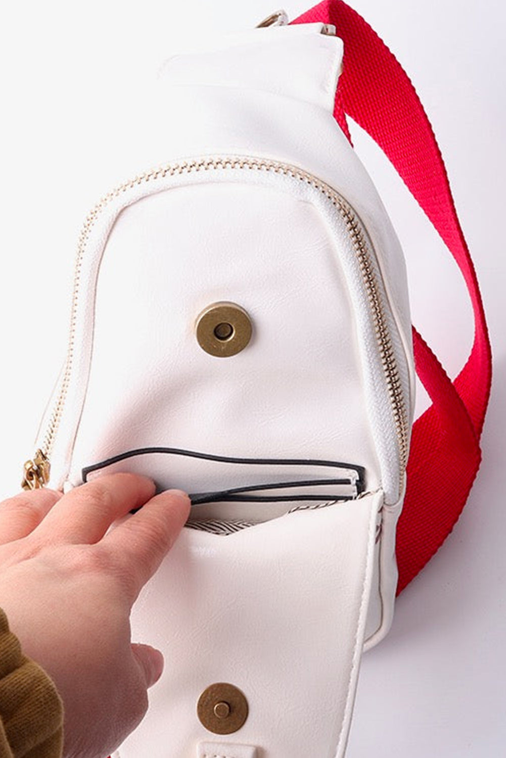 Balls Pattern PU Leather Zipped Sling Bag