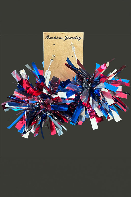 4th of July Celebration Tinsel Earrings