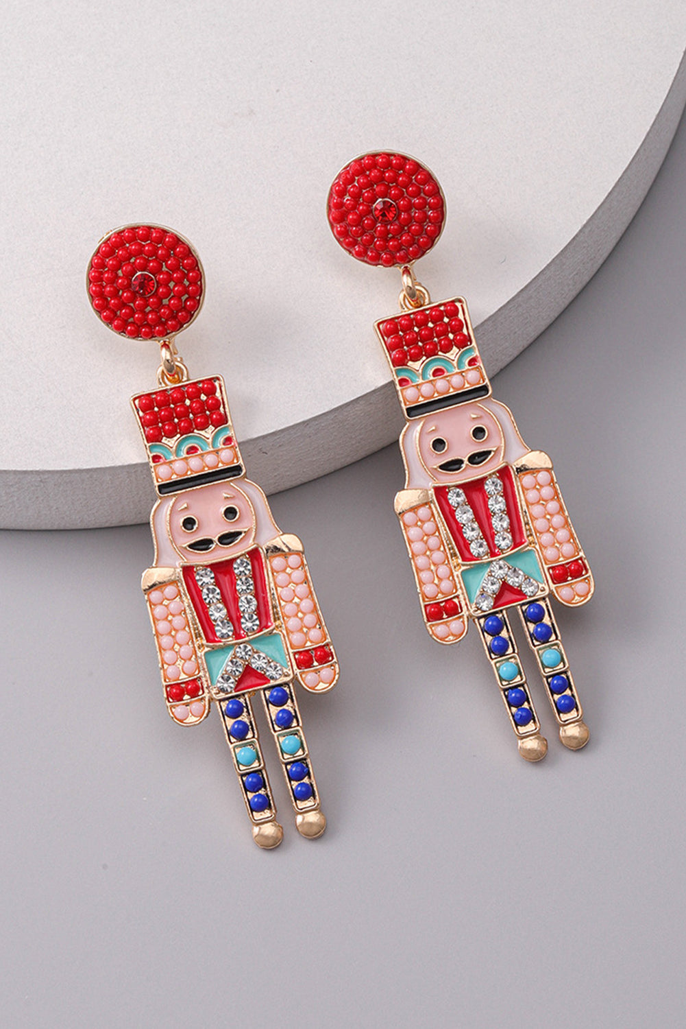 Beaded Christmas Nutcracker Earrings