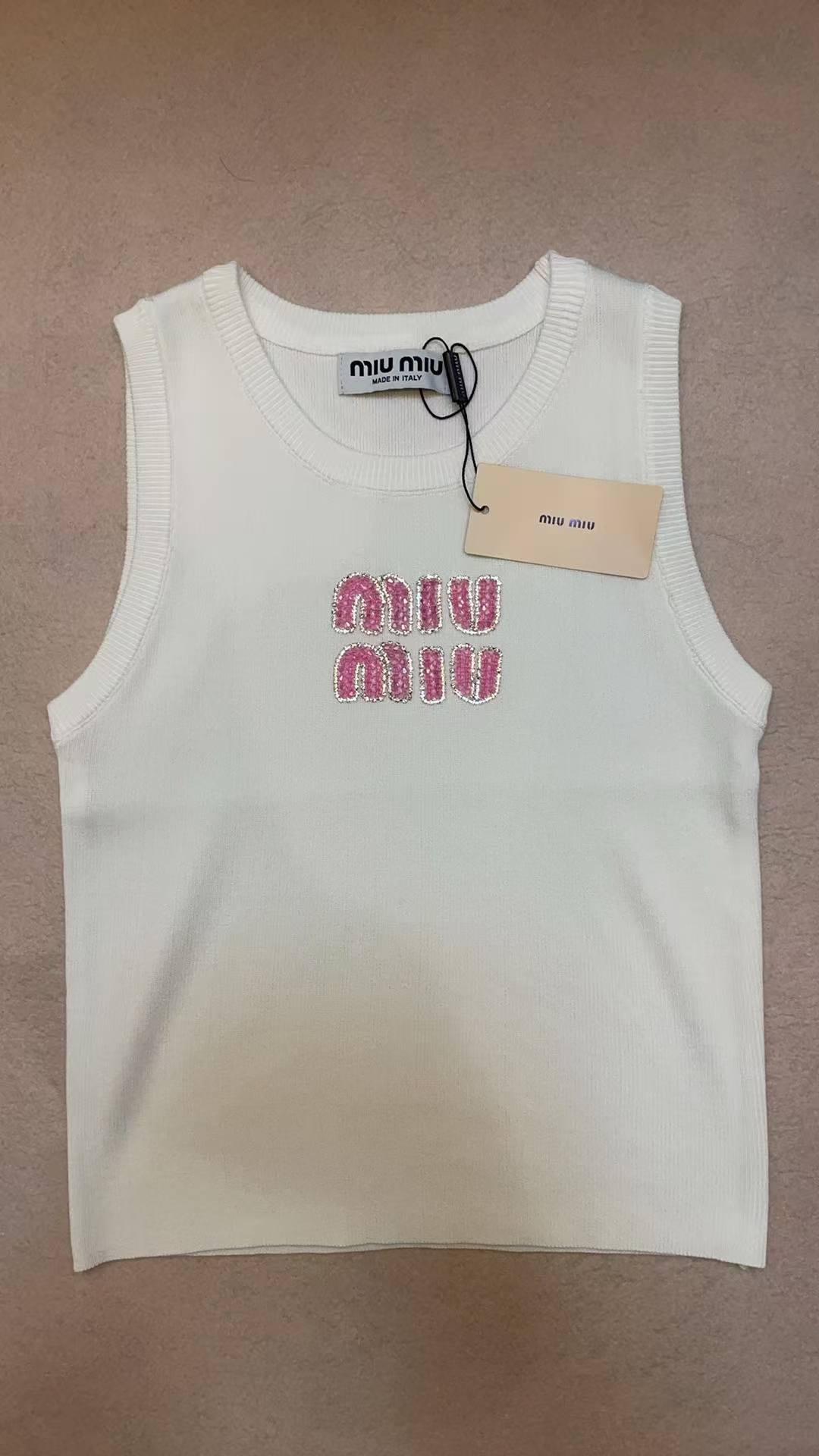 Miu Miu Tank tops Ribbed jersey top