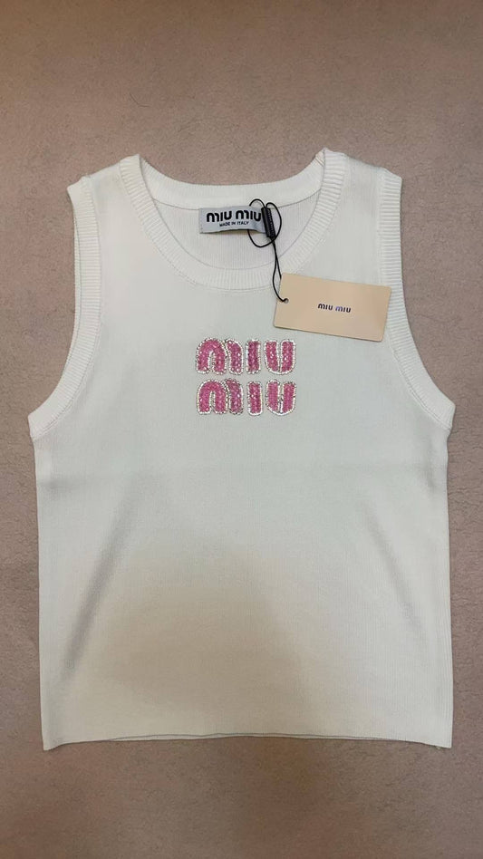 Miu Miu Tank tops Ribbed jersey top