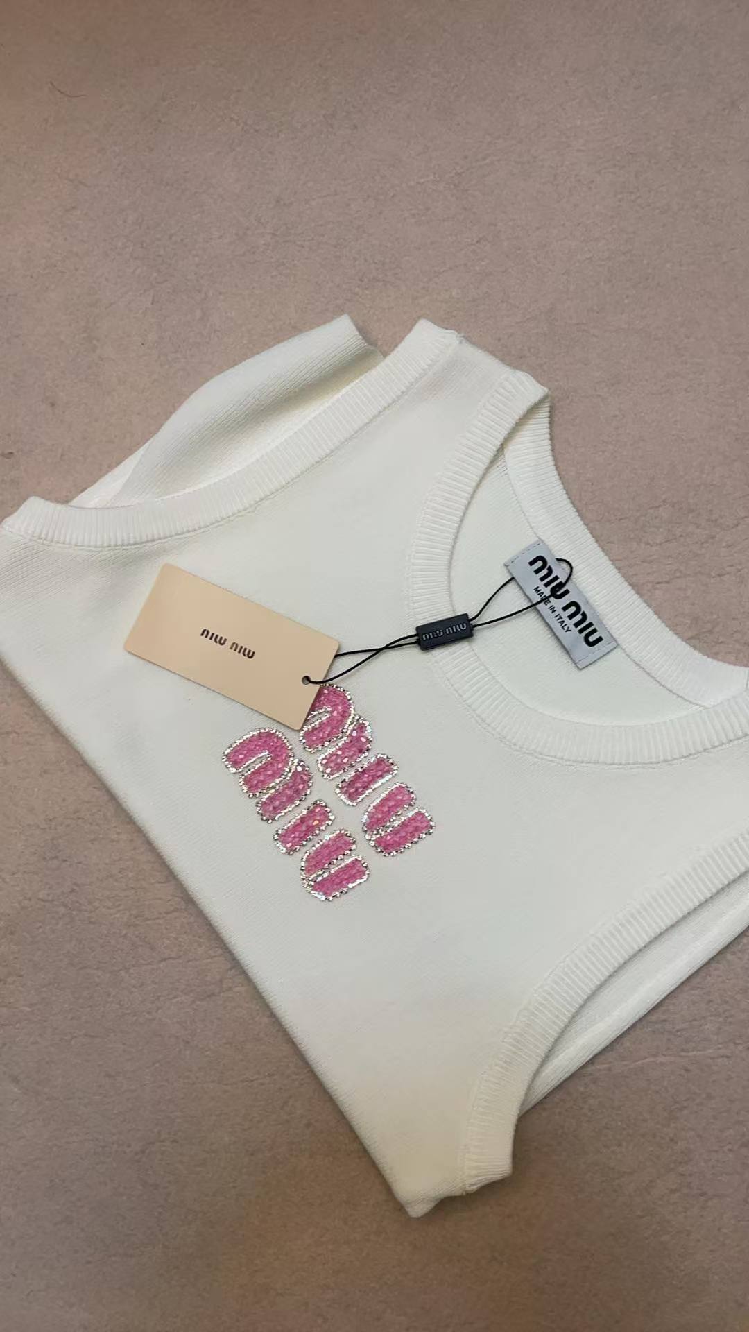 Miu Miu Tank tops Ribbed jersey top