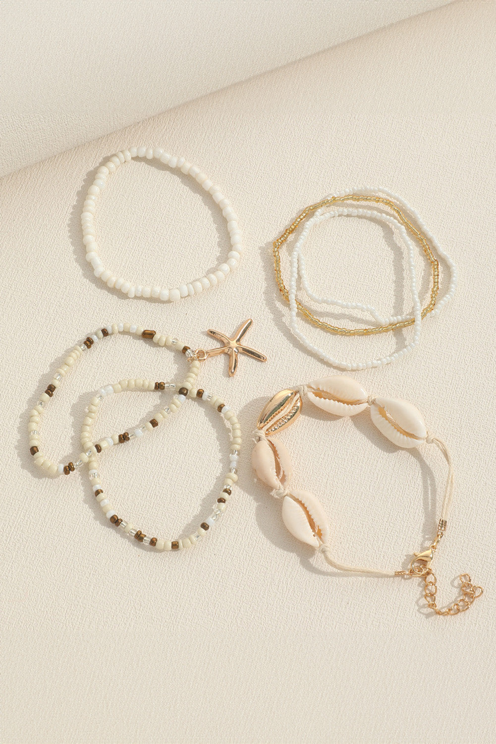 7pcs Bohemian Shell Starfish Beaded Bracelets
