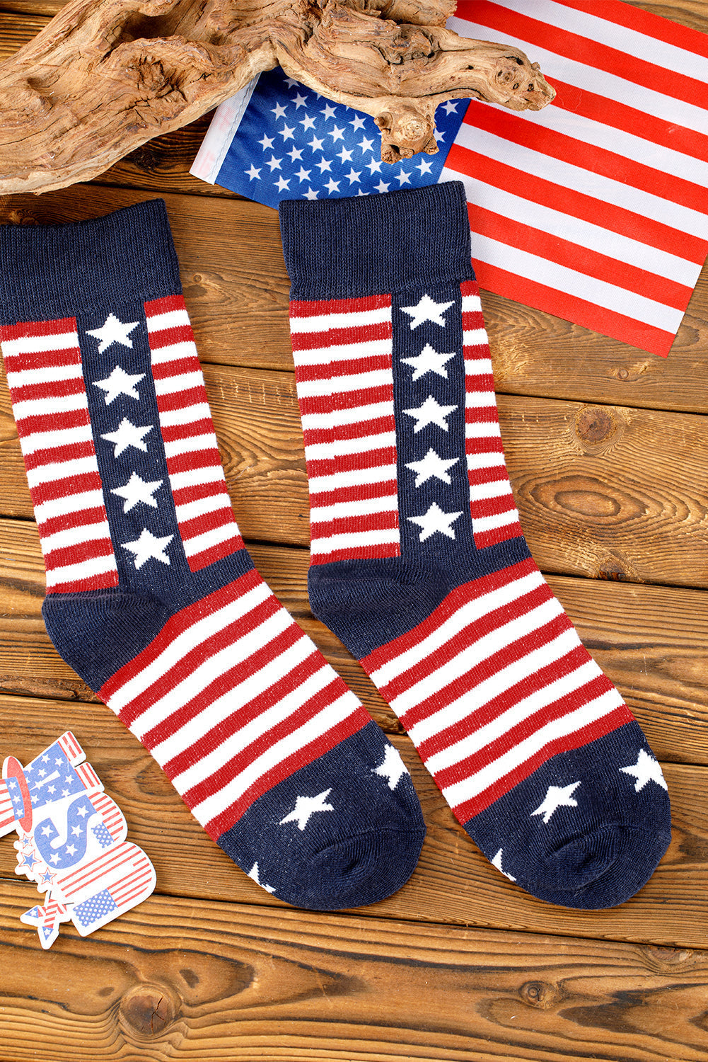 American Inspired Stripes Stars Crew Socks