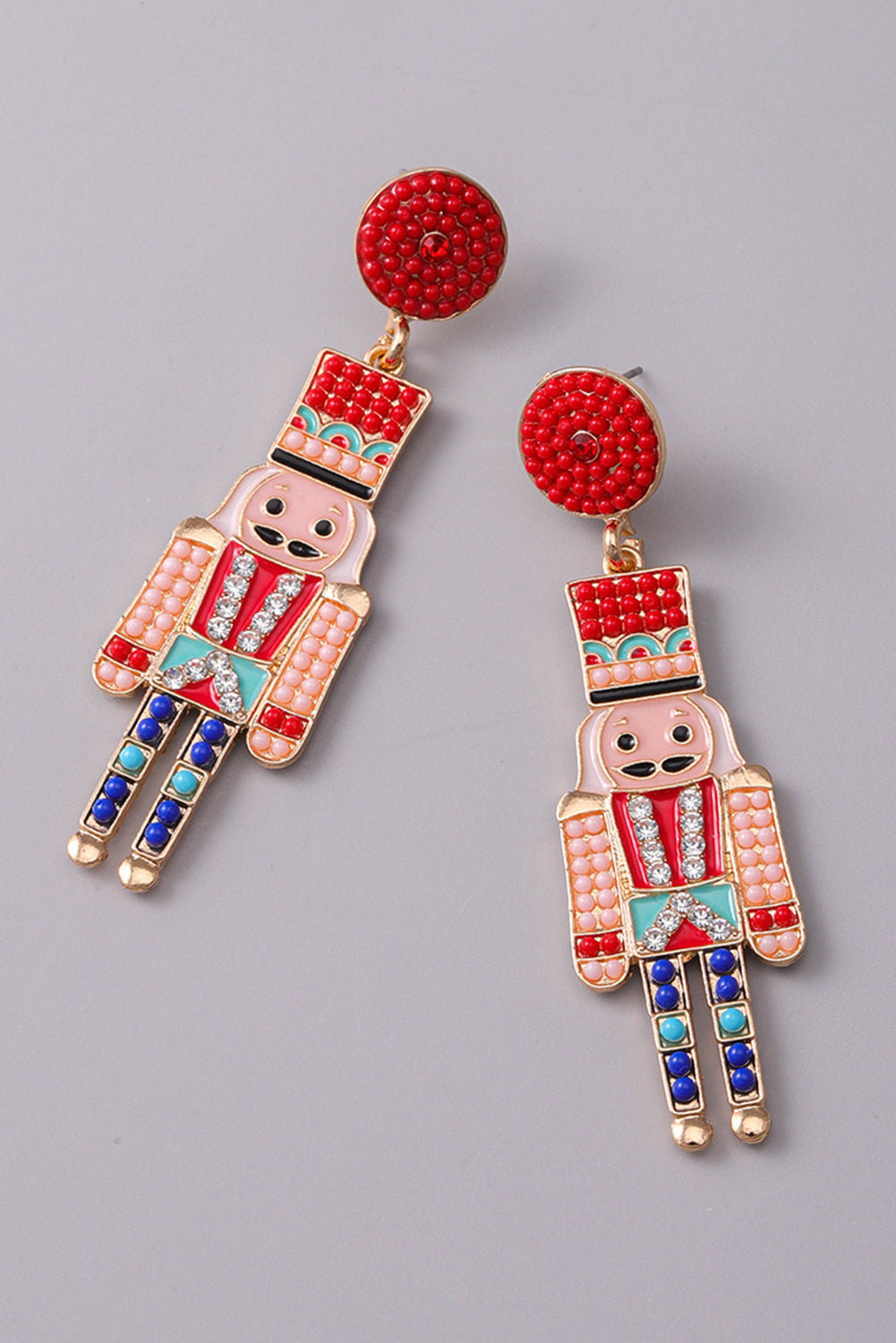 Beaded Christmas Nutcracker Earrings