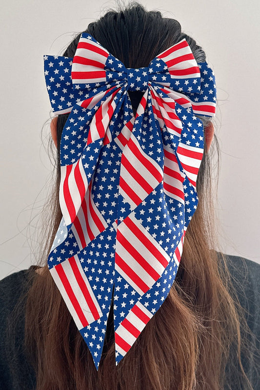 American Flag Large Bow Knot Hair Clip