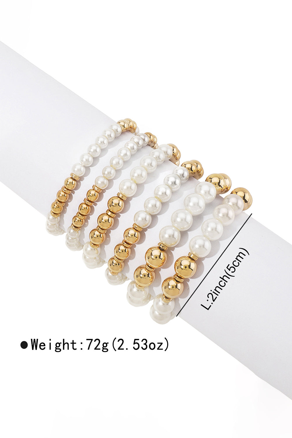 5pcs Pearl Plated Beaded Bracelet Set