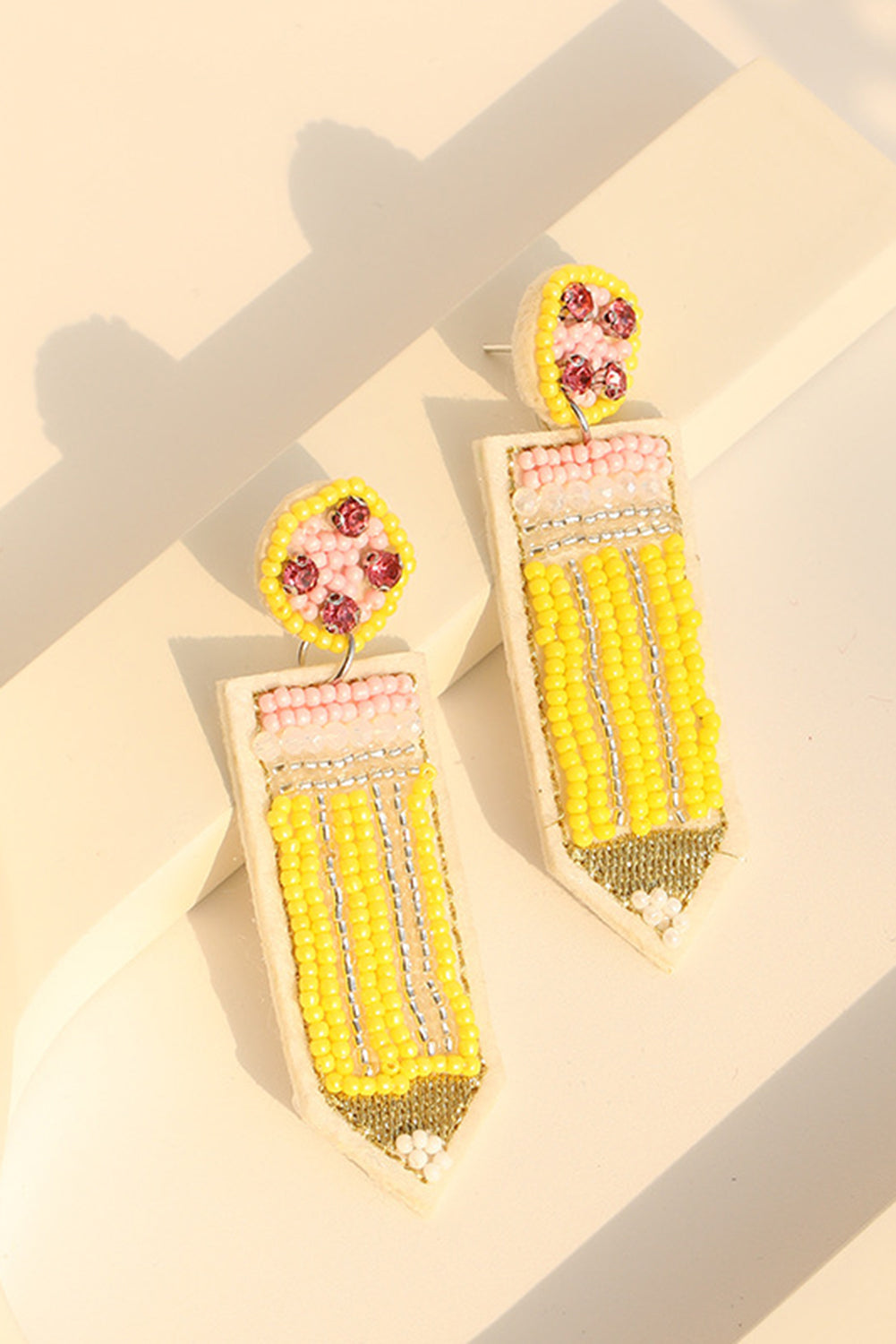 Beaded Pencil Teacher Earrings