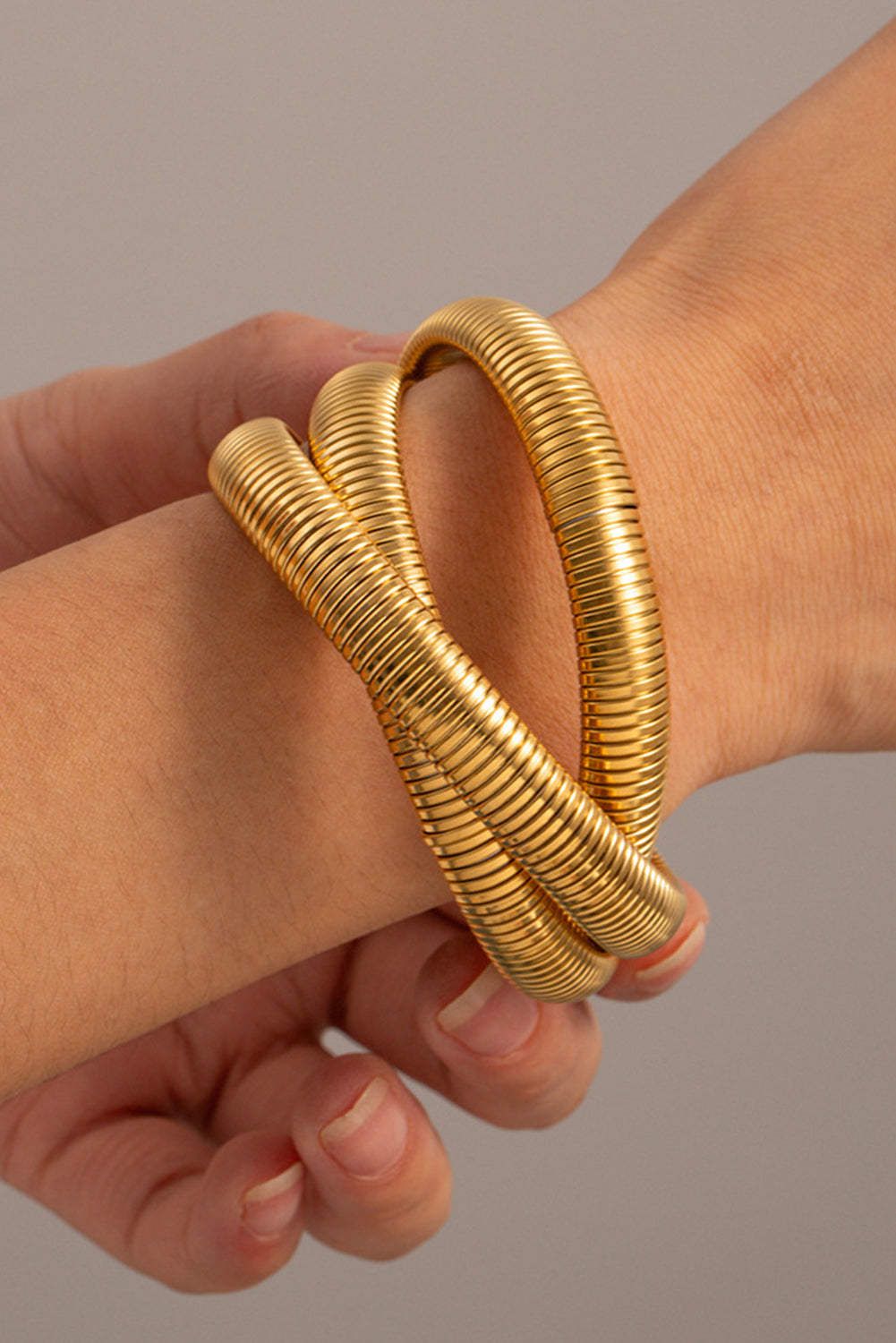3 Layers Plated Chunky Alloy Bangle