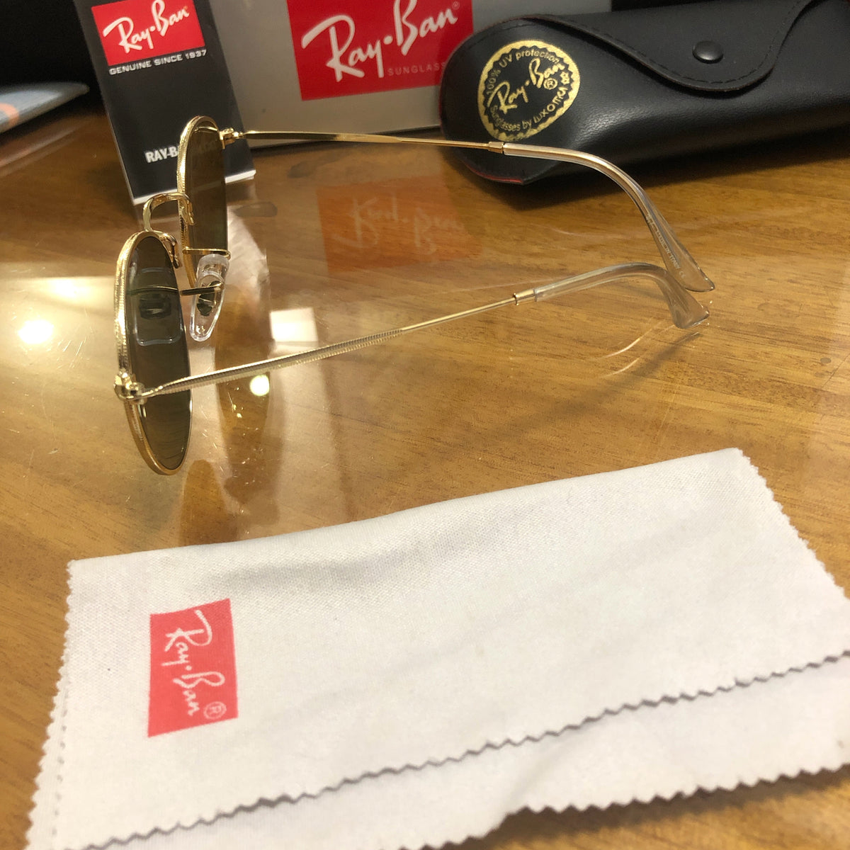 Unisex  polarized ray-ban rb3447 round metal sunglasses