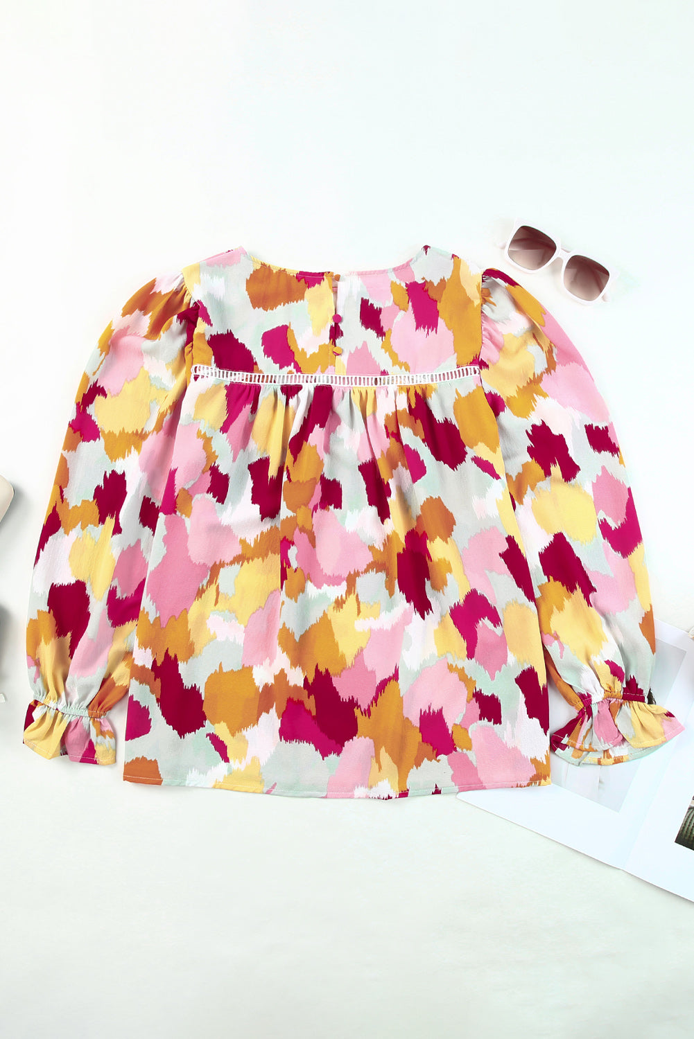 Abstract Printed Long Sleeve Blouse