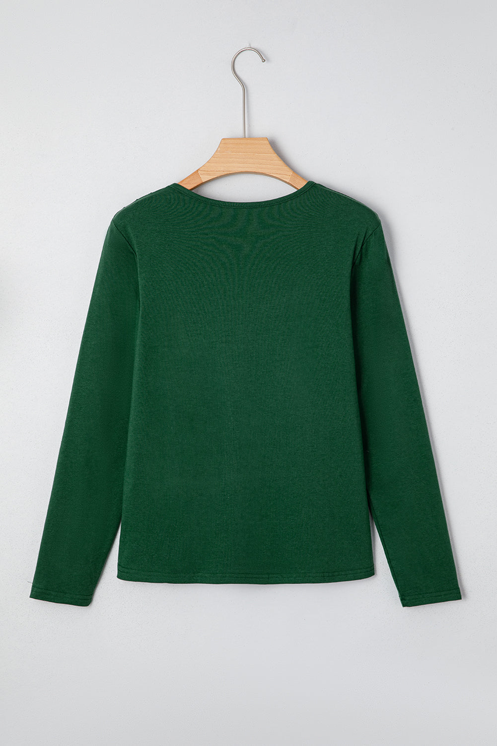 Asymmetric Seam Detail Solid Color Long Sleeve Top