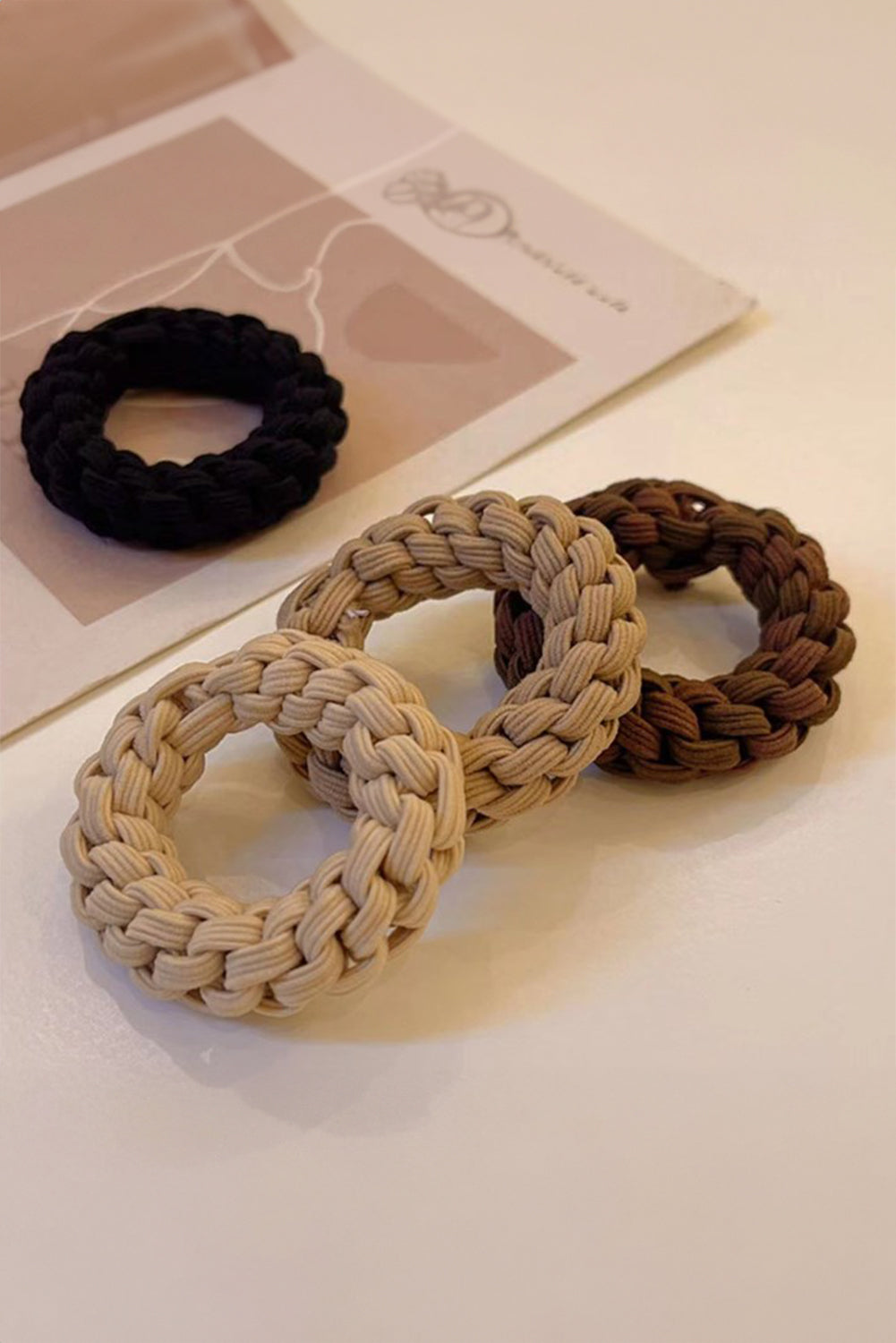 5 Piece Thick Braided Hair Tie Set