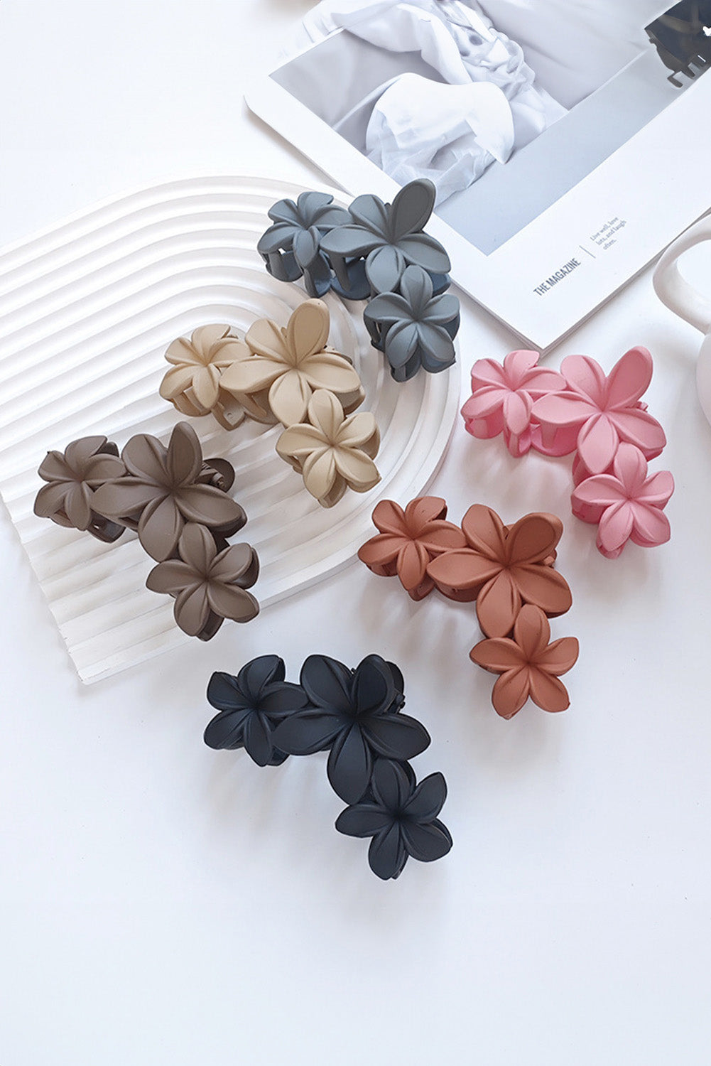 3D Flower Plastic Resin Hair Claw (Slight Color Variations)