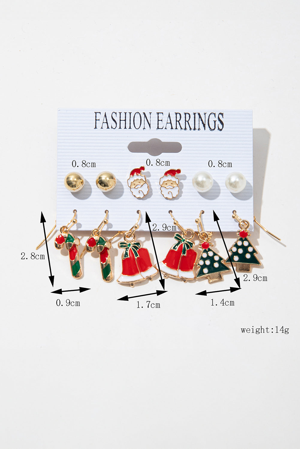 6 Pairs/Set Cartoon Christmas Theme Alloy Earring Set