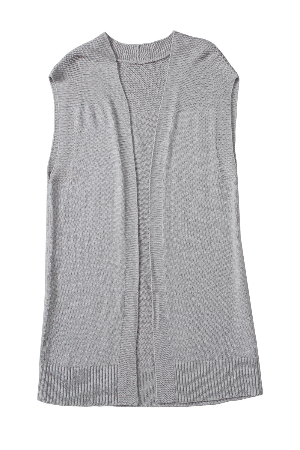 Basic Gray Vest Cardigan Sweater