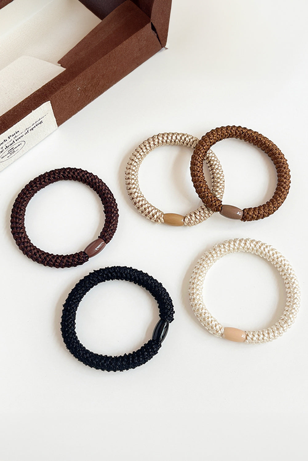 5Pcs Solid High Elastic Hair Tie