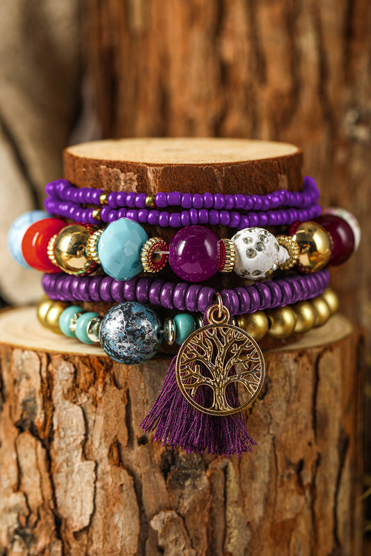 5pcs Boho Beaded Turquoise Bracelets Set