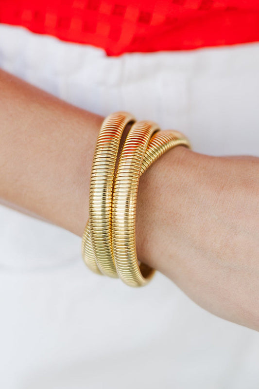 3 Layers Plated Chunky Alloy Bangle