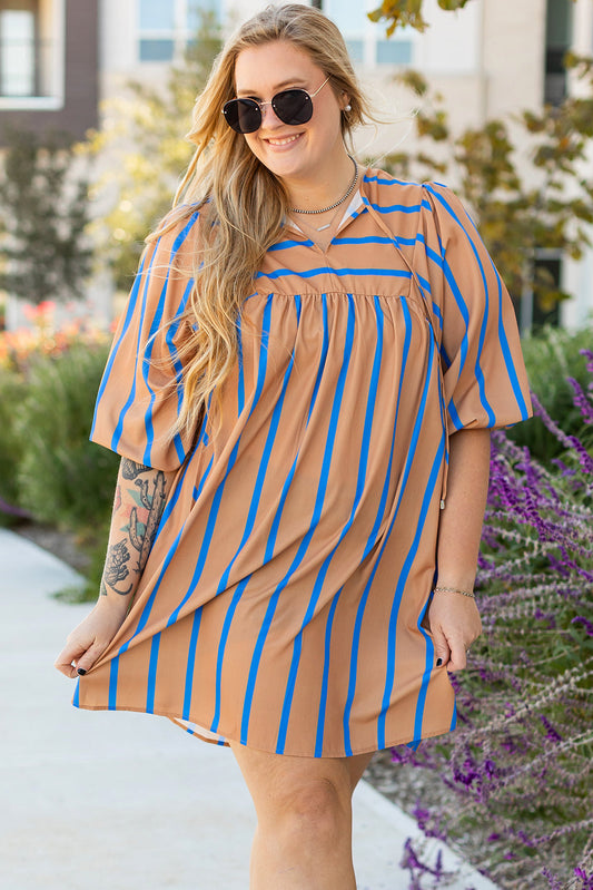 3/4 Sleeve Babydoll Plus Size Dress