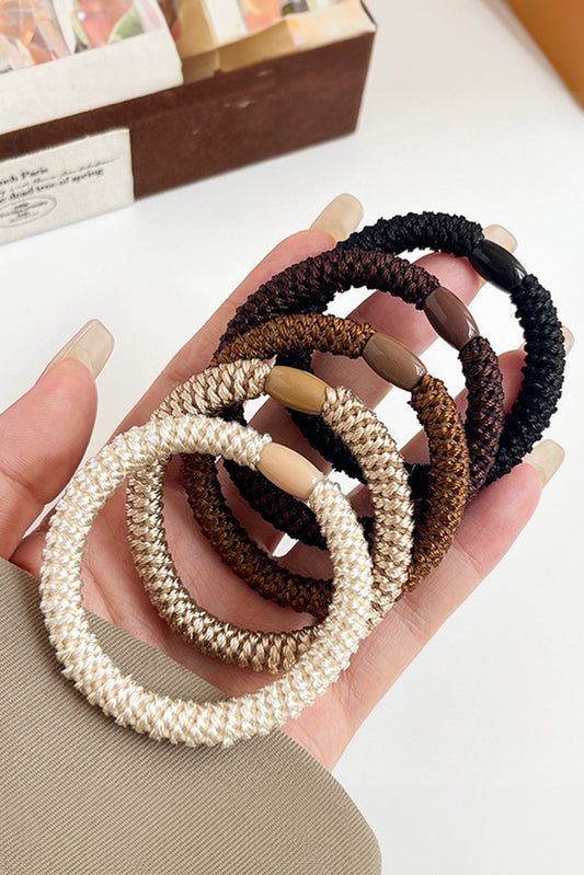 5Pcs Solid High Elastic Hair Tie