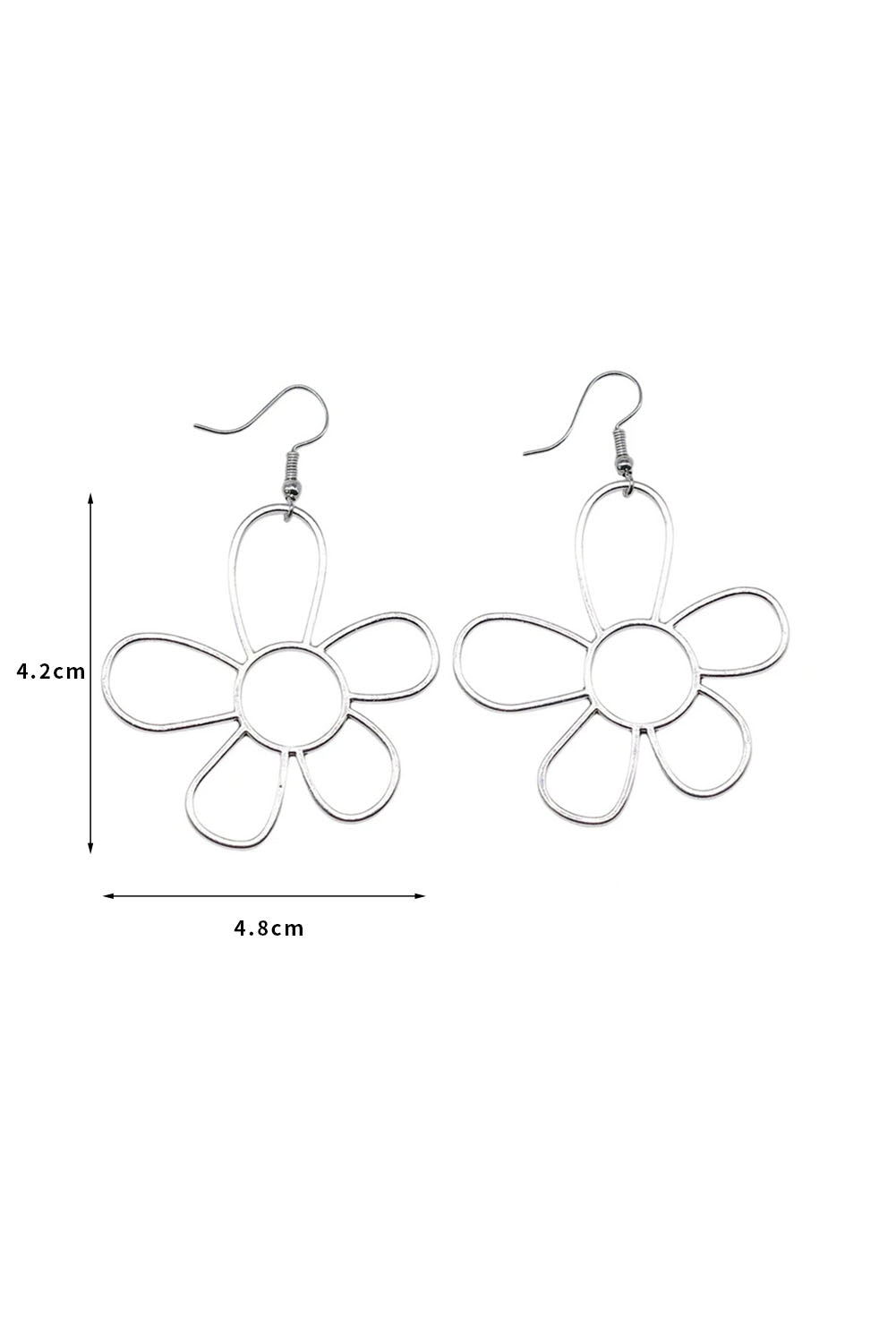 Alloy Hollowed Flower Hook Earrings