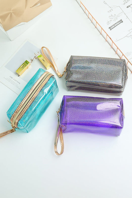 Basic Solid Color PU Square Makeup Bag