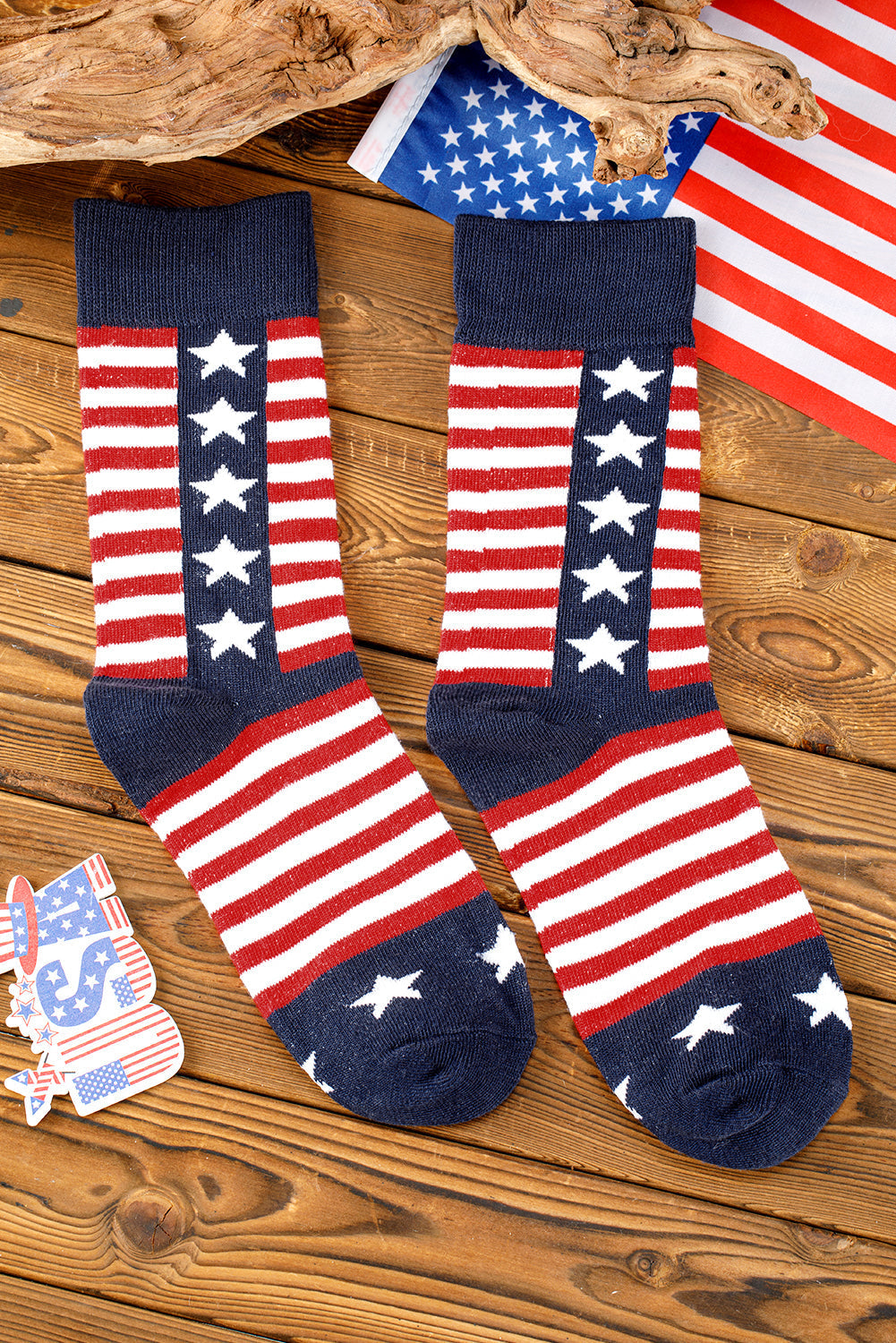 American Inspired Stripes Stars Crew Socks