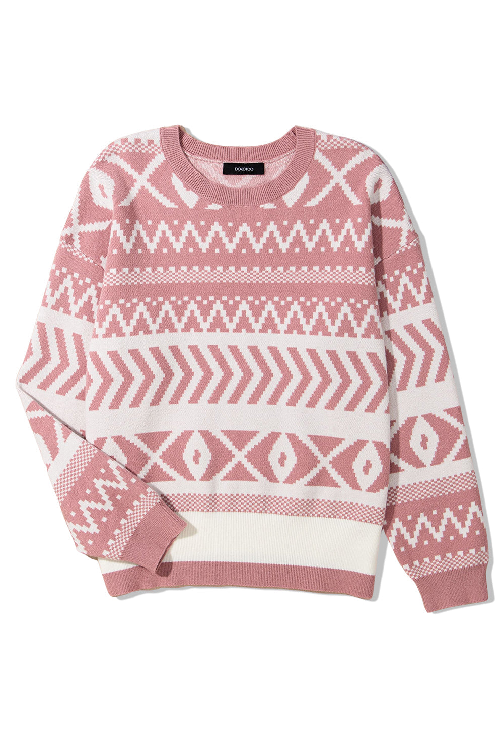 Abstract Print Pullover Sweater