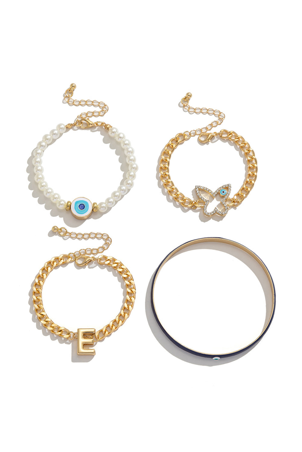 4pcs Pearled Chain Bracelet Set