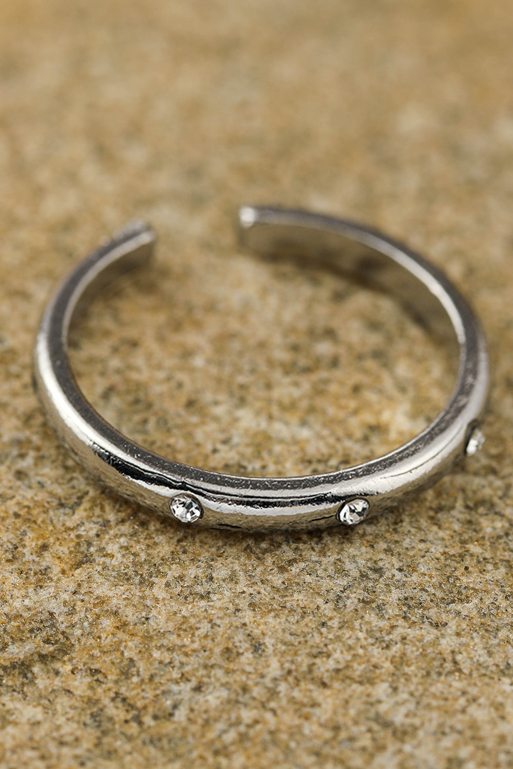 3pcs Rhinestone Alloy Opening Ring Set