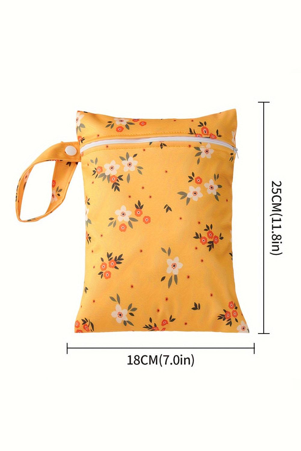 2pcs Floral Print Zip Canvas Bag