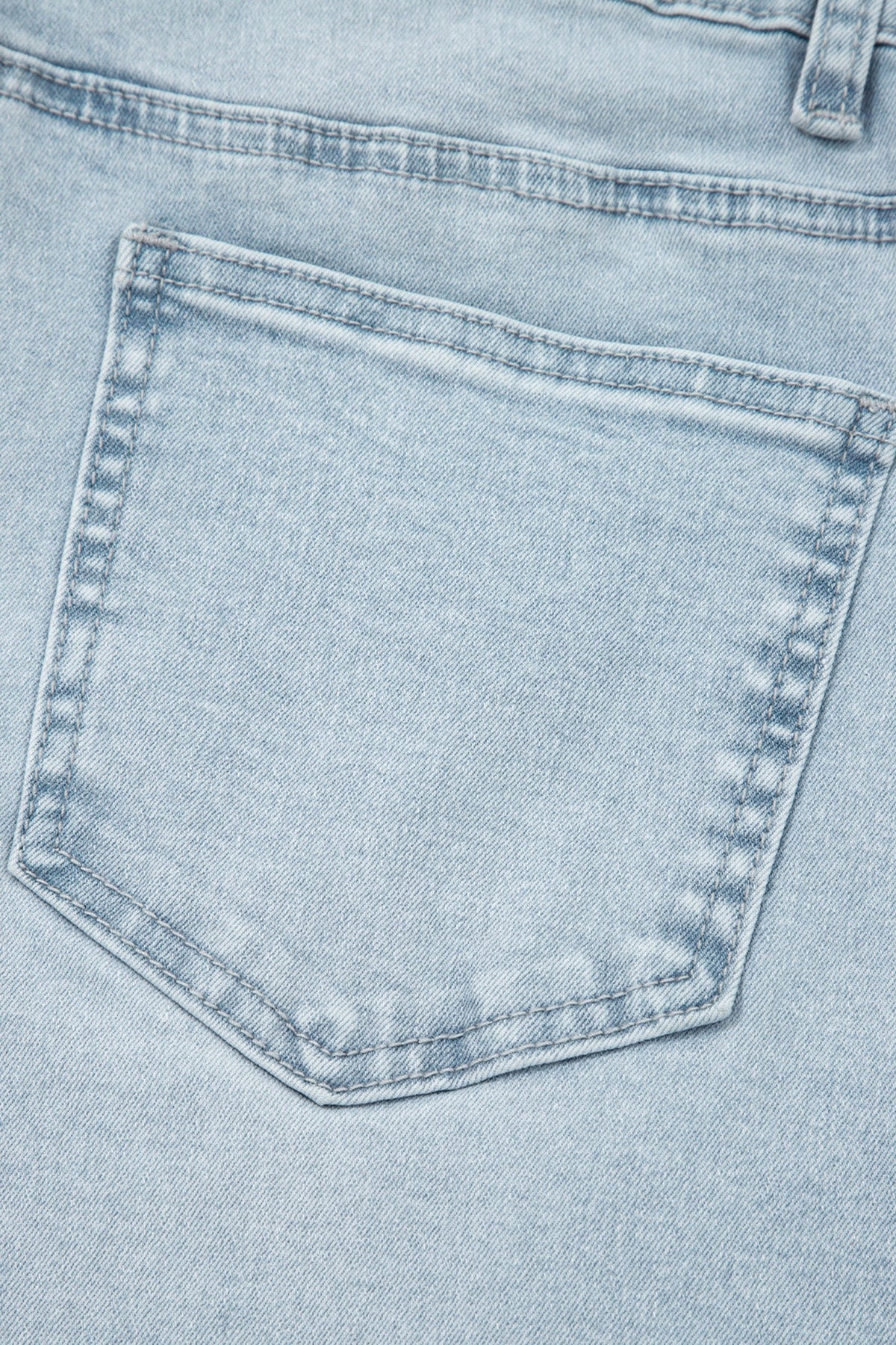 Beau Blue Frayed Cropped Straight Jeans