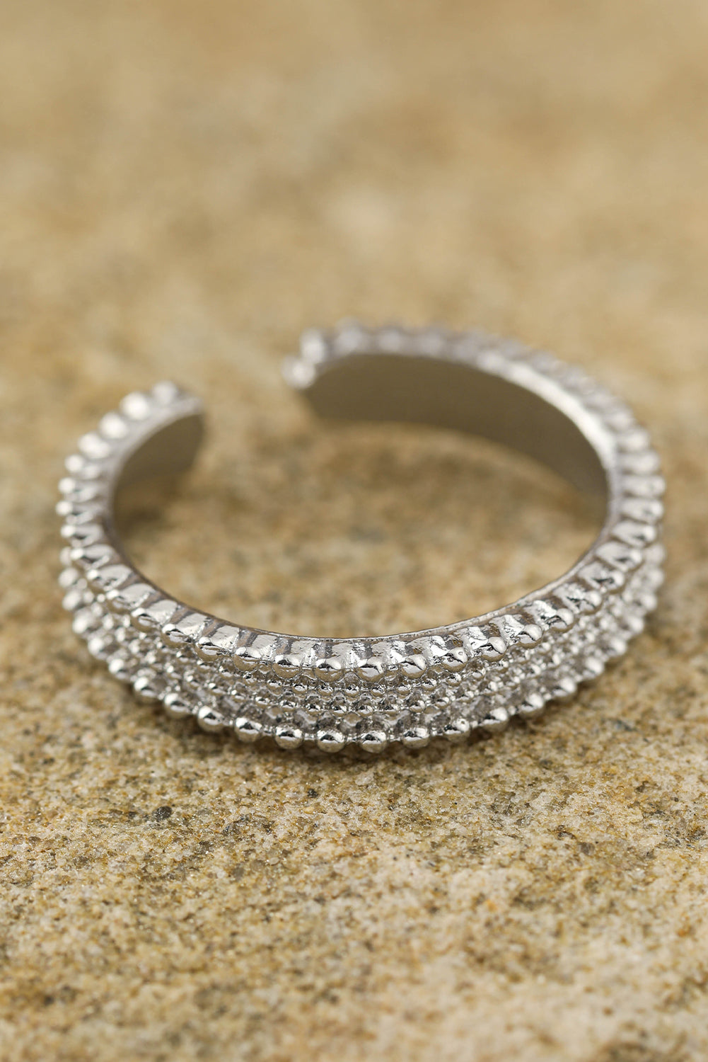 3pcs Rhinestone Alloy Opening Ring Set