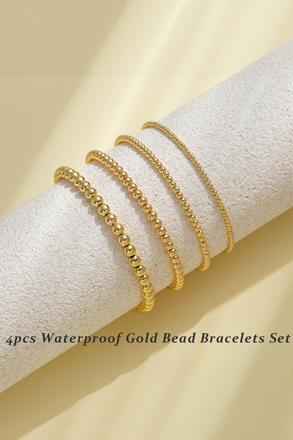 4pcs Beaded Plated Bracelet Set