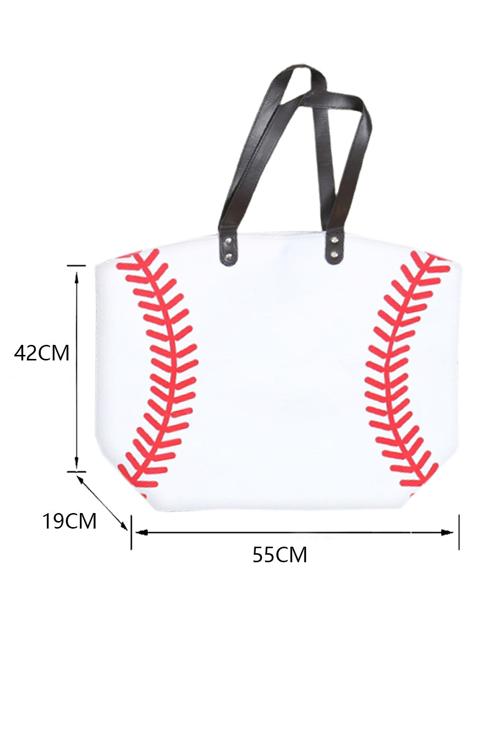 Baseball Pattern Canvas Large Tote Bag