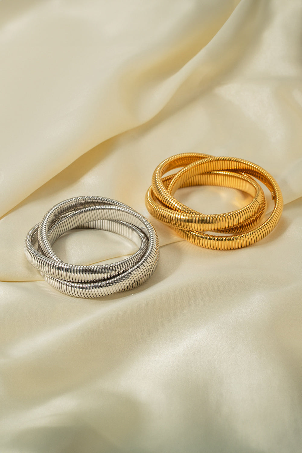 3 Layers Plated Chunky Alloy Bangle