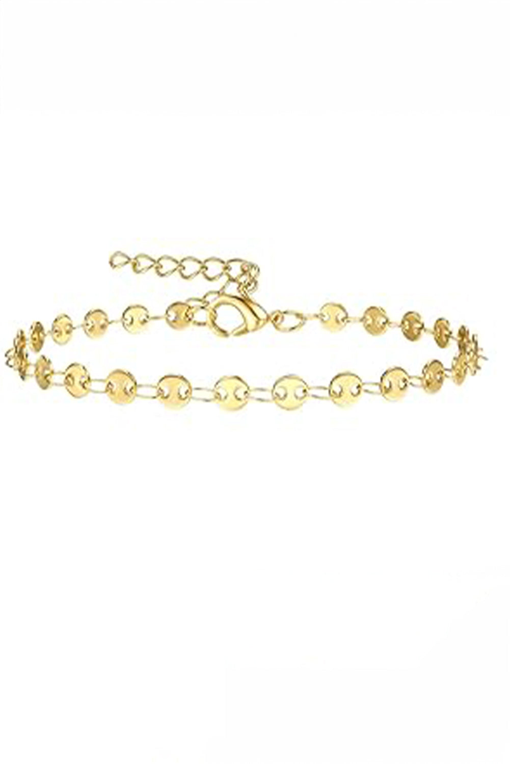 3Pcs Disc Plated Adjustable Chain Bracelet Set