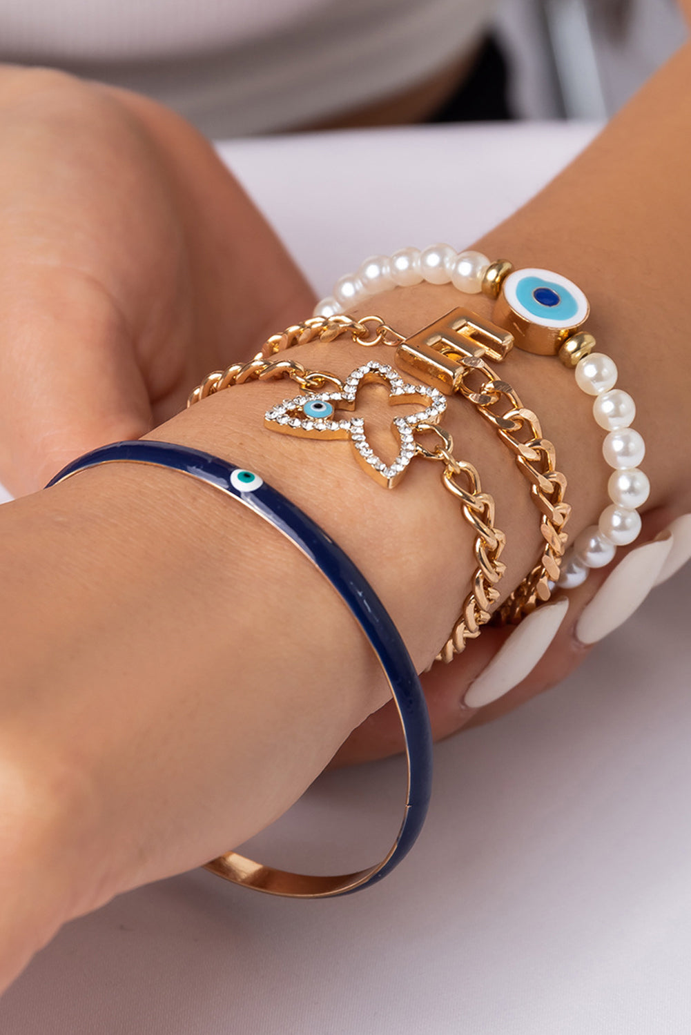4pcs Pearled Chain Bracelet Set