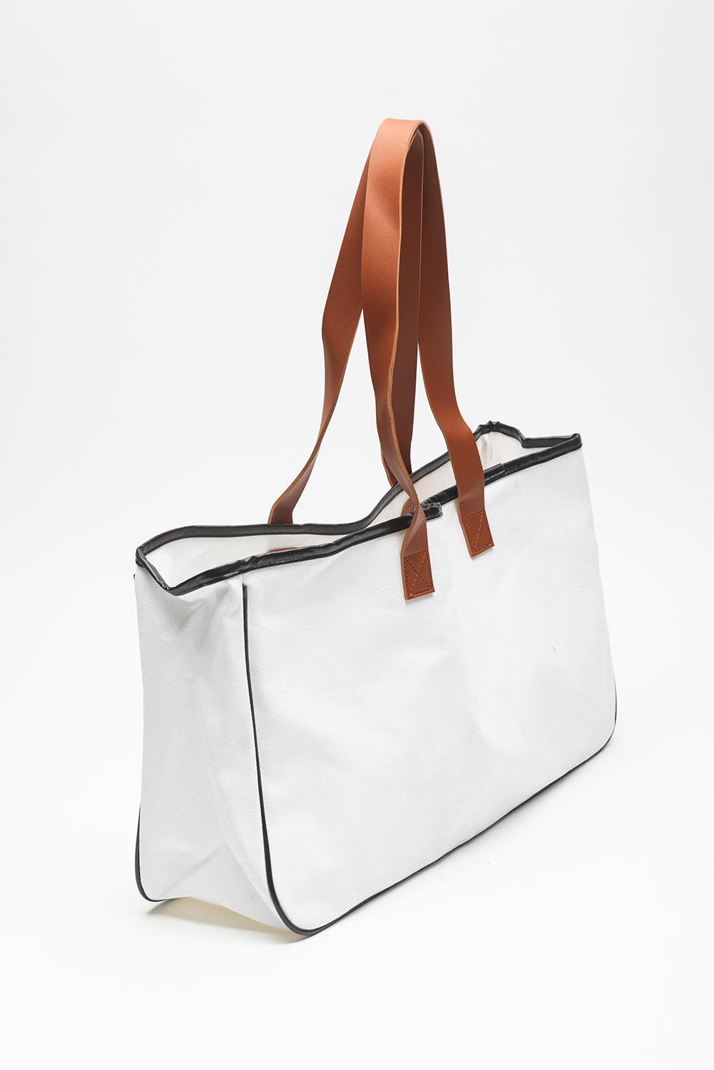 BEACH PLEASE Print Large Canvas Tote Bag