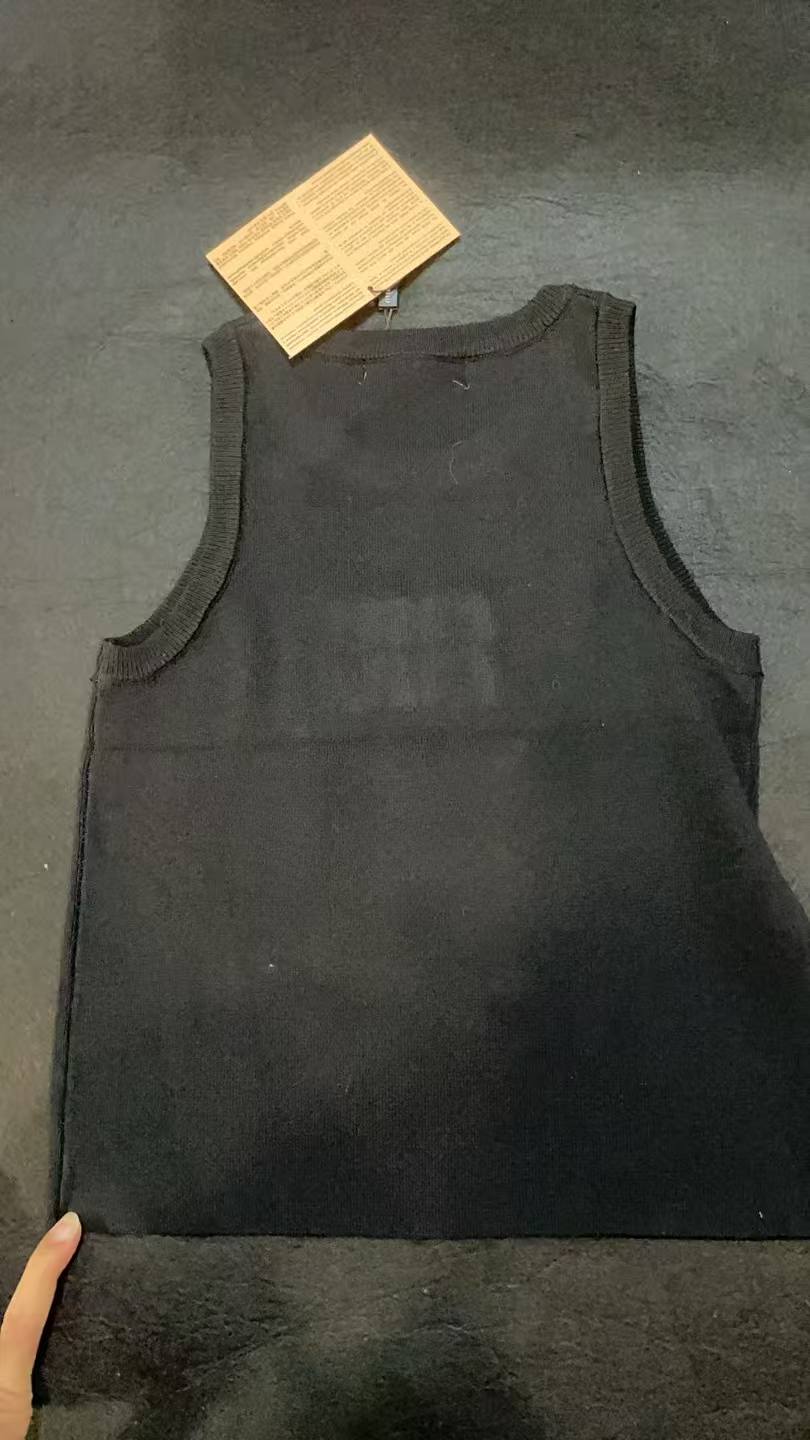 Miu Miu White Ribbed Tank Top with Black Crysta