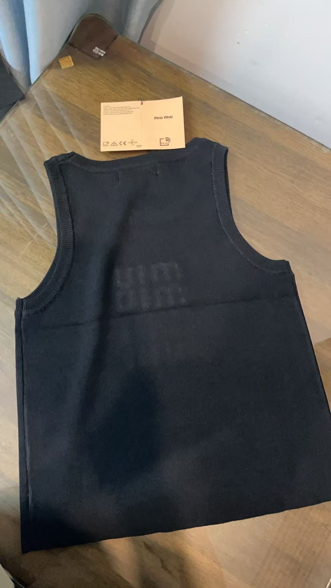 Miu Miu White Ribbed Tank Top