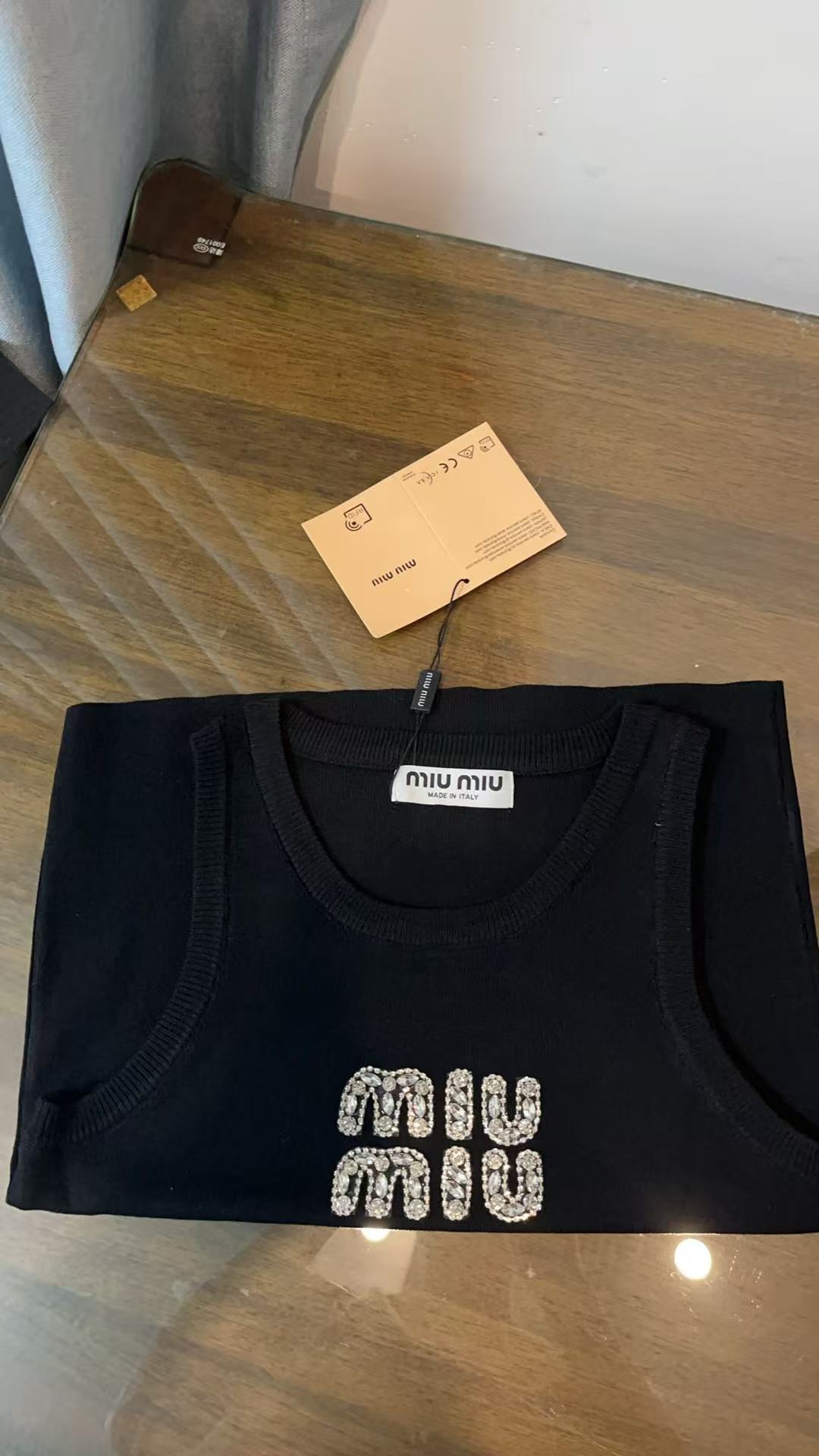 Miu Miu White Ribbed Tank Top
