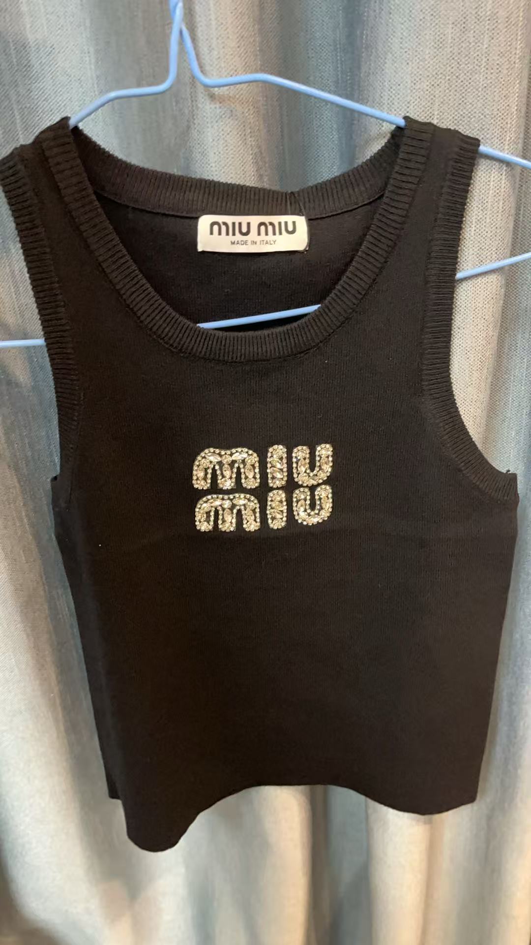 Miu Miu White Ribbed Tank Top